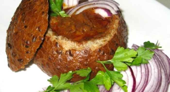 Пивной суп в хлебе