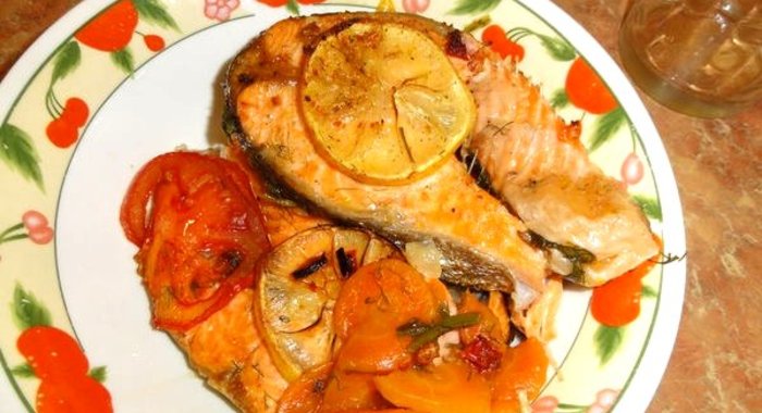 Стейк из семги в духовке