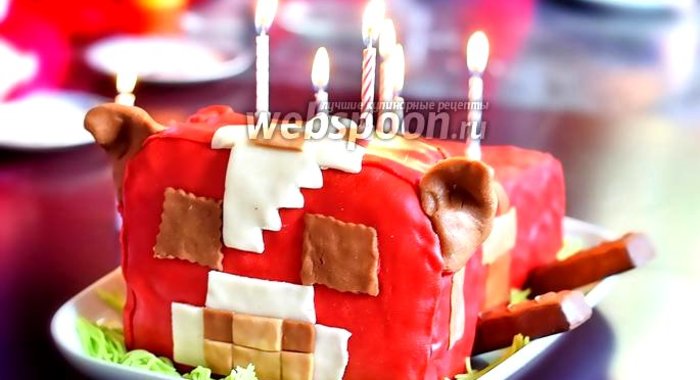 Торт «Корова» из Майнкрафт