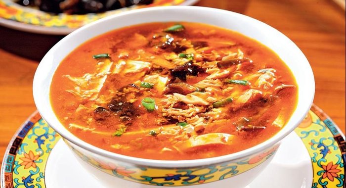 Остро-кислый суп с тофу