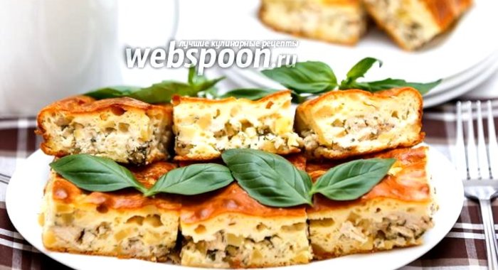 Заливной пирог с курицей и картофелем