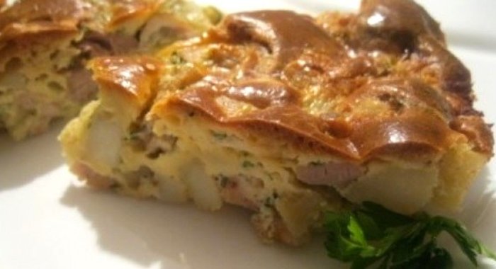 Заливной пирог с курицей