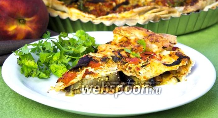 Слоёный пирог из лаваша с баклажанами
