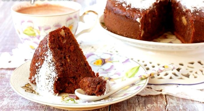 Шоколадно-банановый пирог