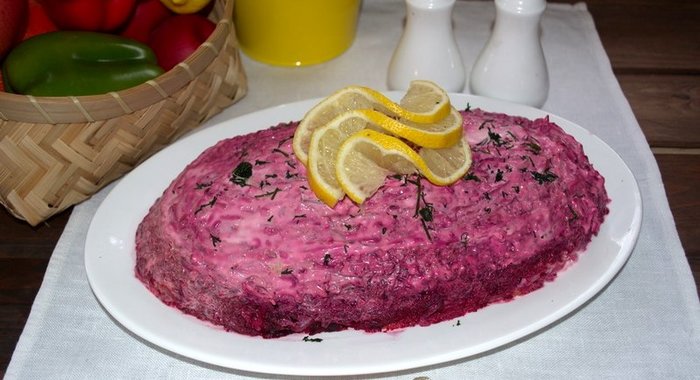 Селедка под шубой без яблок и яиц