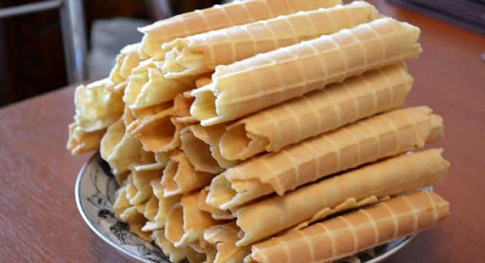 Хрустящие вафли-трубочки