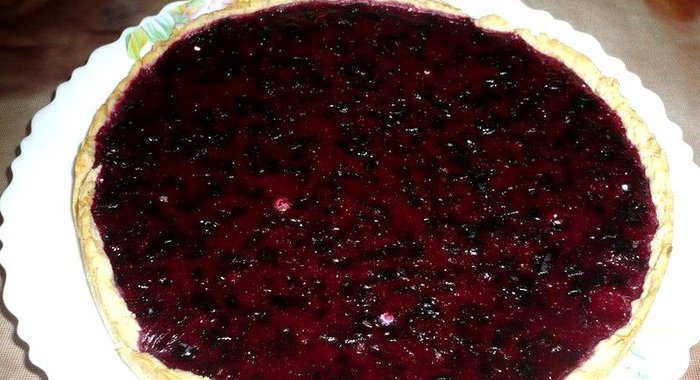 Постный овсяный пирог с ягодной заливкой