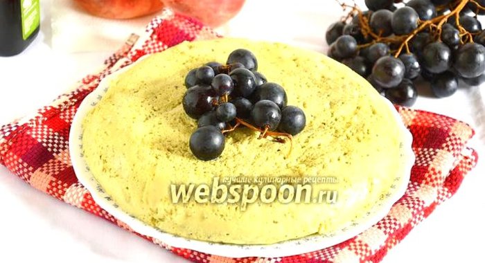 Творожная запеканка с зелёным чаем в микроволновке