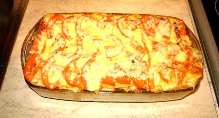 Вегетарианская картошка с грибами в духовке