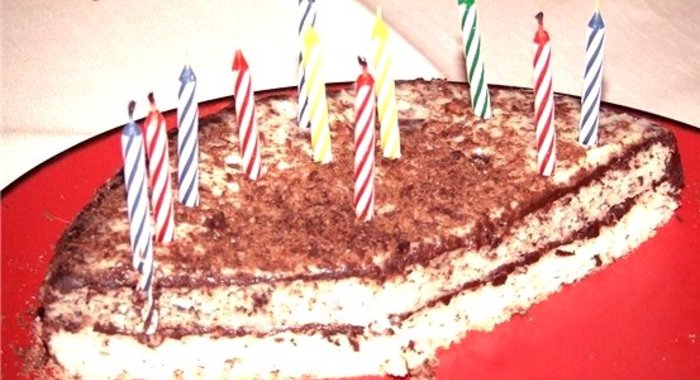 Торт с шоколадным и сметанным кремами