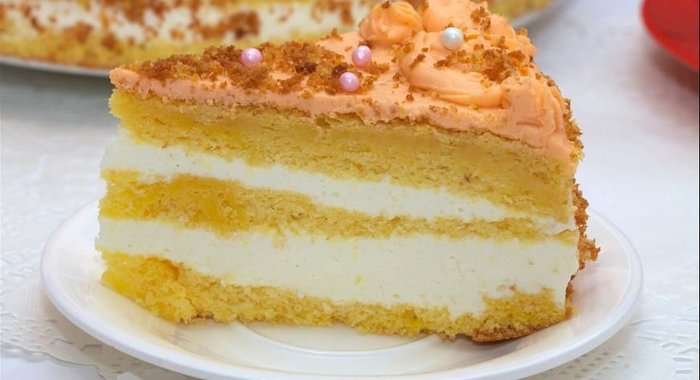 Торт из шифонового тыквенного бисквита