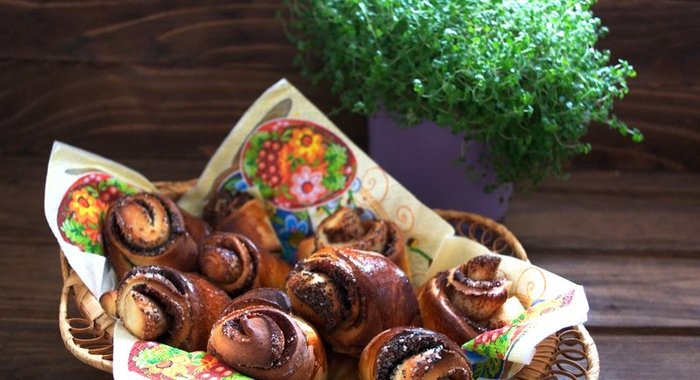 Сладкие дрожжевые булочки