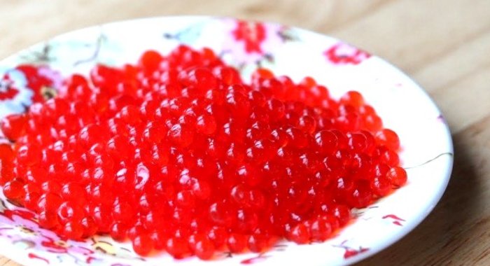 Икра из желатина для торта