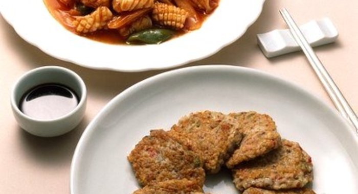 Печеночные блинчики с овощами