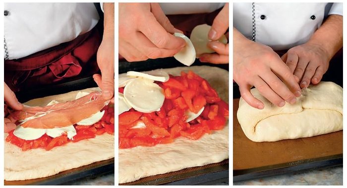 Хрустящий томатный пирог с моццареллой