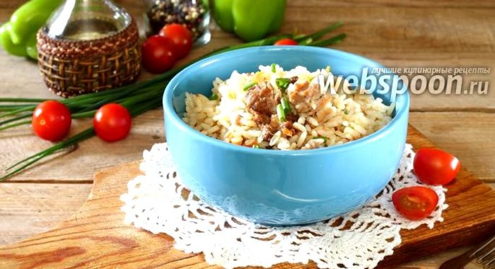 Плов с тушёнкой в мультиварке