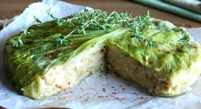 Диетический пирог с капустой