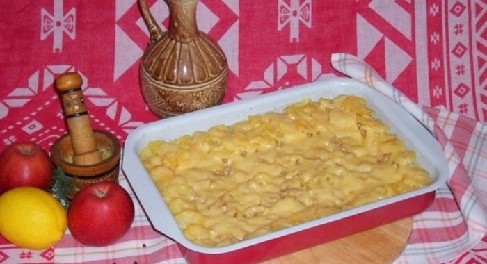 Гратен с бараниной и тыквой