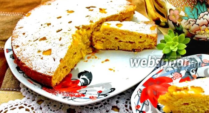 Итальянский пирог с яблоками и персиками