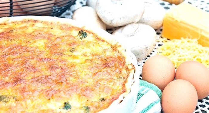 Киш с грибами и сыром фонтина