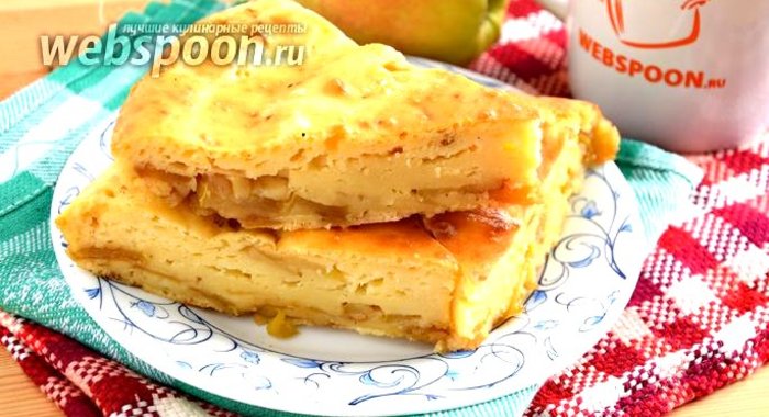 Заливной пирог с яблоками