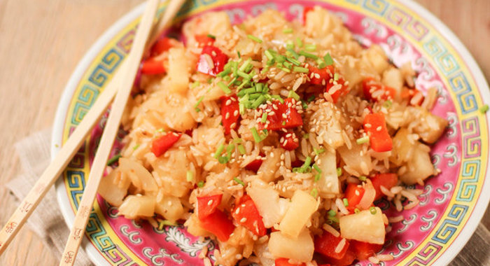 Рис с ананасом и сладким перцем