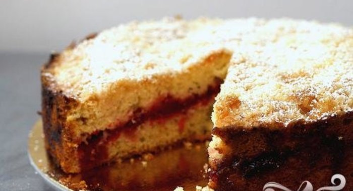 Ванильный пирог с клюквой