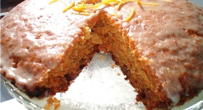 Морковный пирог с глазурью