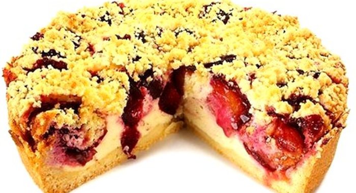 Творожный пирог со сливами