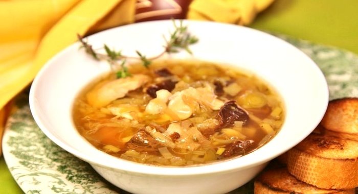 Луковый суп с курицей