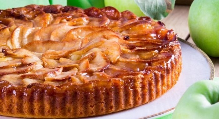 Творожный пирог с яблоками
