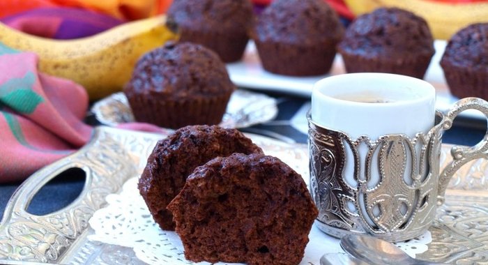 Маффины с какао и бананом