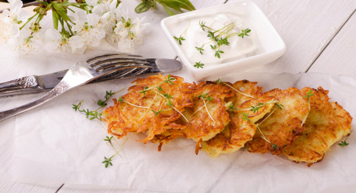 Картофельные драники с куриным фаршем