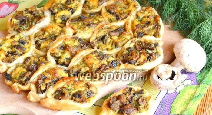 Пирог с грибами и сыром «Соты»