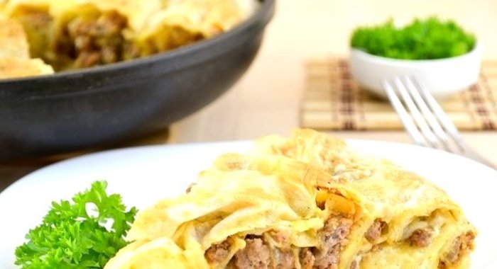 Мясной пирог из лаваша