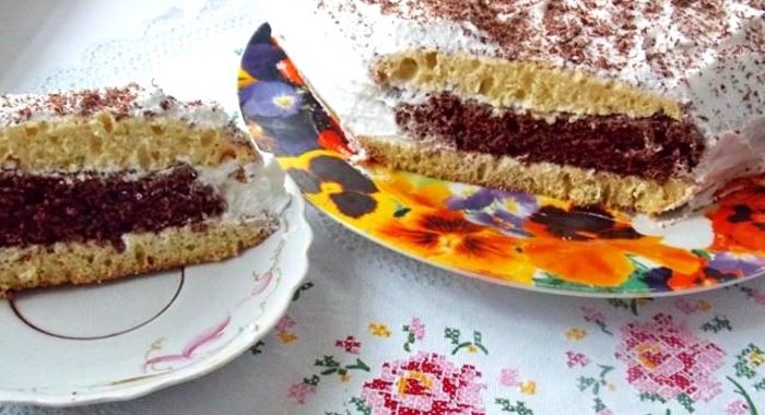 Бисквит со взбитыми сливками