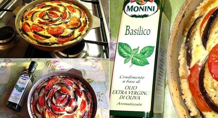 Творожный киш с баклажанами и томатами