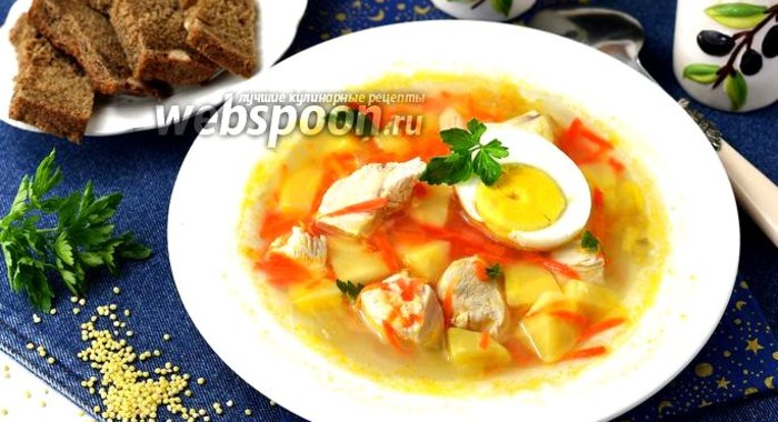 Суп пшенный с яйцом