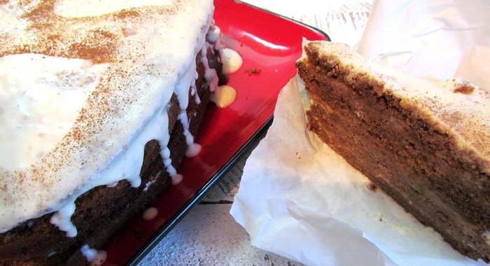 Сметанный торт с какао