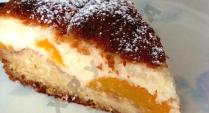 Персиковый пирог с кокосовым штрейзелем