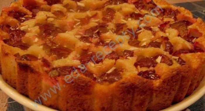 Сливовый пирог со сливами песочный