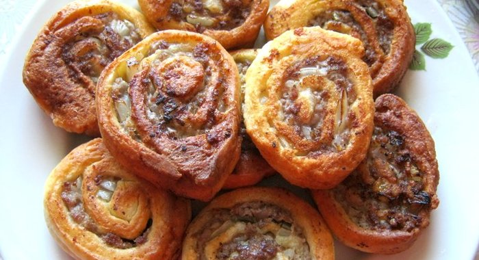 Творожное тесто с фаршем