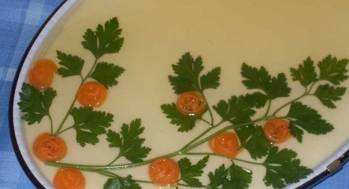 Заливное из рыбы трески