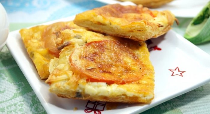 Пирог с сыром и помидорами