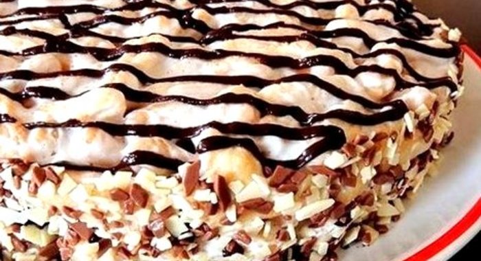 Торт из печенья «Дамские пальчики» со сметанным кремом