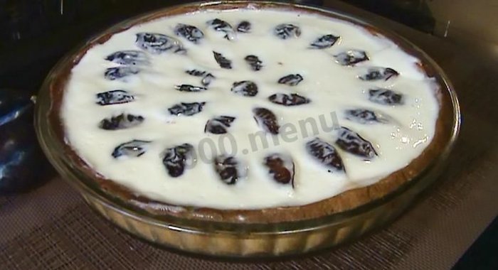 Песочный пирог с заливкой