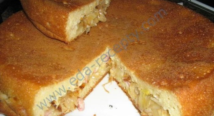 Быстрый пирог с капустой для ленивых