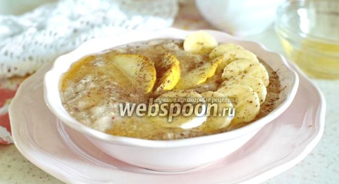 Овсянка с бананом и грушей