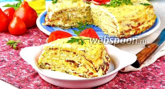 Кабачковый торт с плавленным сыром