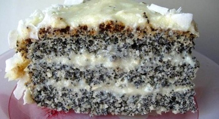 Маково-кокосовый торт